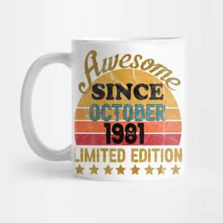 Awesome Since October 1981 40 Year Old 40th Birthday gift T-Shirt Mug